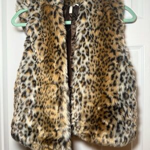 Kate Spade Kids Leopard Faux Fur Vest
